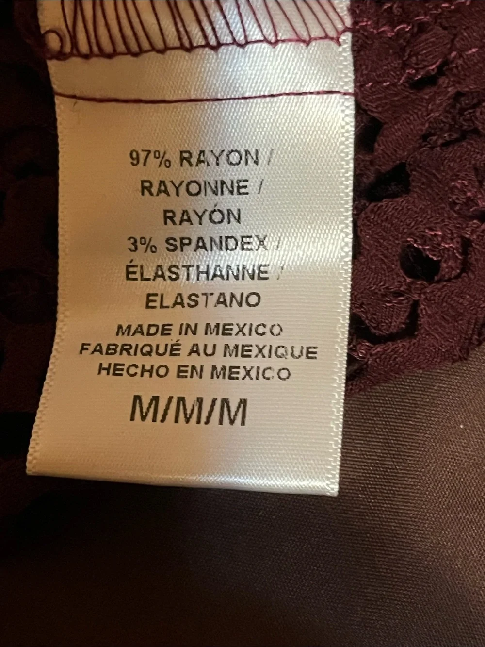 bobeau Open-Knit Scoop-Neck Coverup - Wine Burgundy - Picture 4 of 5